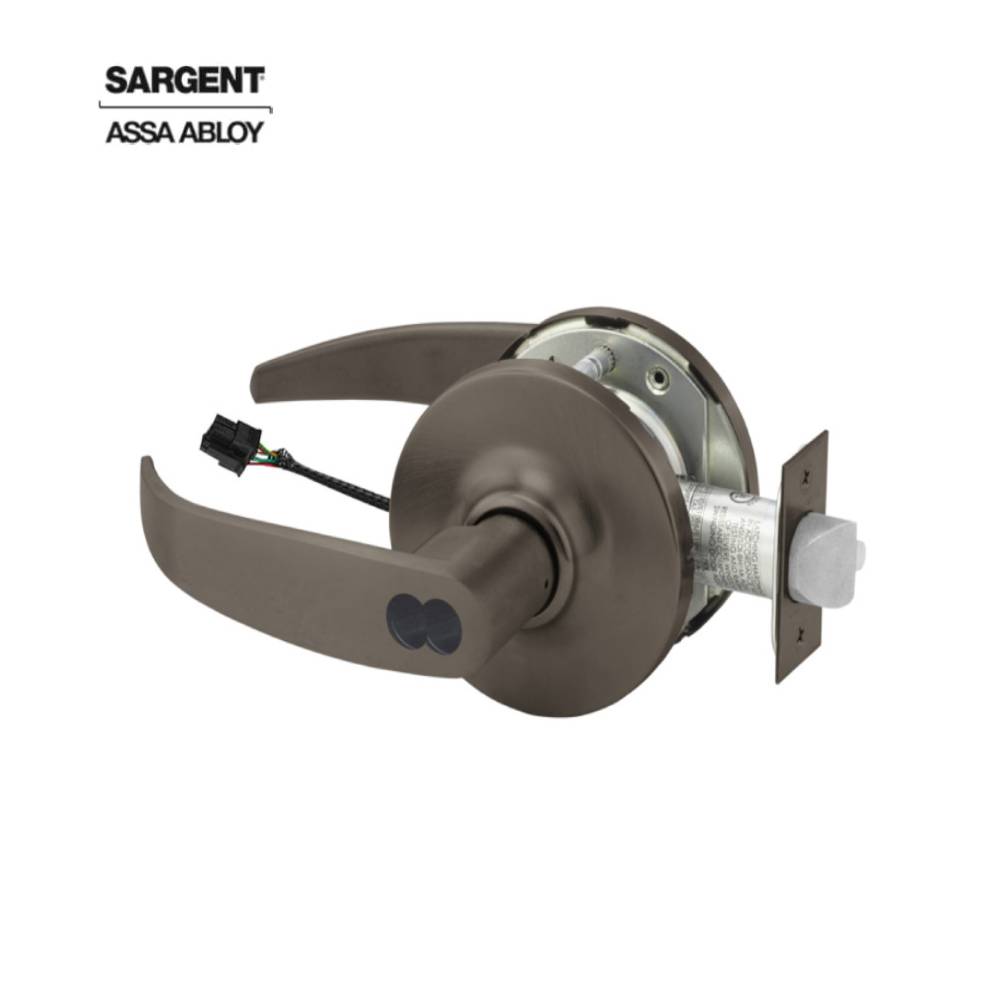 Sargent - 2870-10G71 - Electrified Cylindrical Lock Fail Secure with 2-3/4 Inch Backset and 4-7/8 Inch ANSI Strike - 24V - LL Design - SFIC Prep - Optional Color