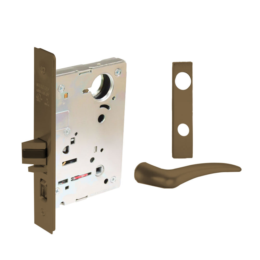 Sargent - 8204 - Storeroom Mortise Lock - Heavy Duty Standard Cylinder - LFIC - Key Code- Escutcheon Trim Function - Grade 1 - US10 (Satin Bronze, Clear Coated)
