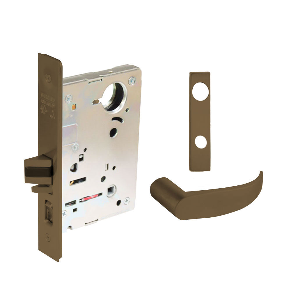 Sargent - 8204 - Storeroom Mortise Lock - Heavy Duty Standard Cylinder - LFIC - Key Code- Escutcheon Trim Function - Grade 1 - US10 (Satin Bronze, Clear Coated)