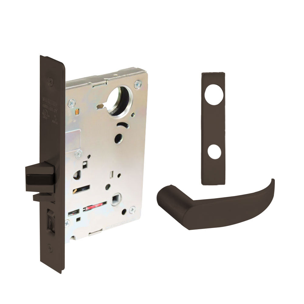 Sargent - 8204 - Storeroom Mortise Lock - Heavy Duty Less Cylinder - LFIC - Escutcheon Trim Function - Grade 1 - US10BE (Dark Oxidized Satin Bronze)