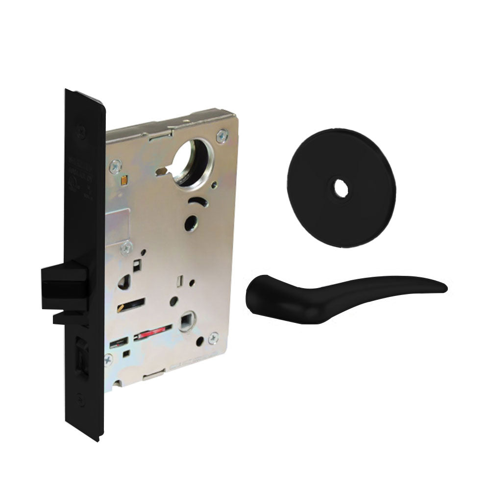 Sargent - 8237 - Classroom Mortise Lock - Heavy Duty Standard Cylinder - LFIC - Rose Trim Function - Grade 1 - BSP (Black Suede Powder Coat)