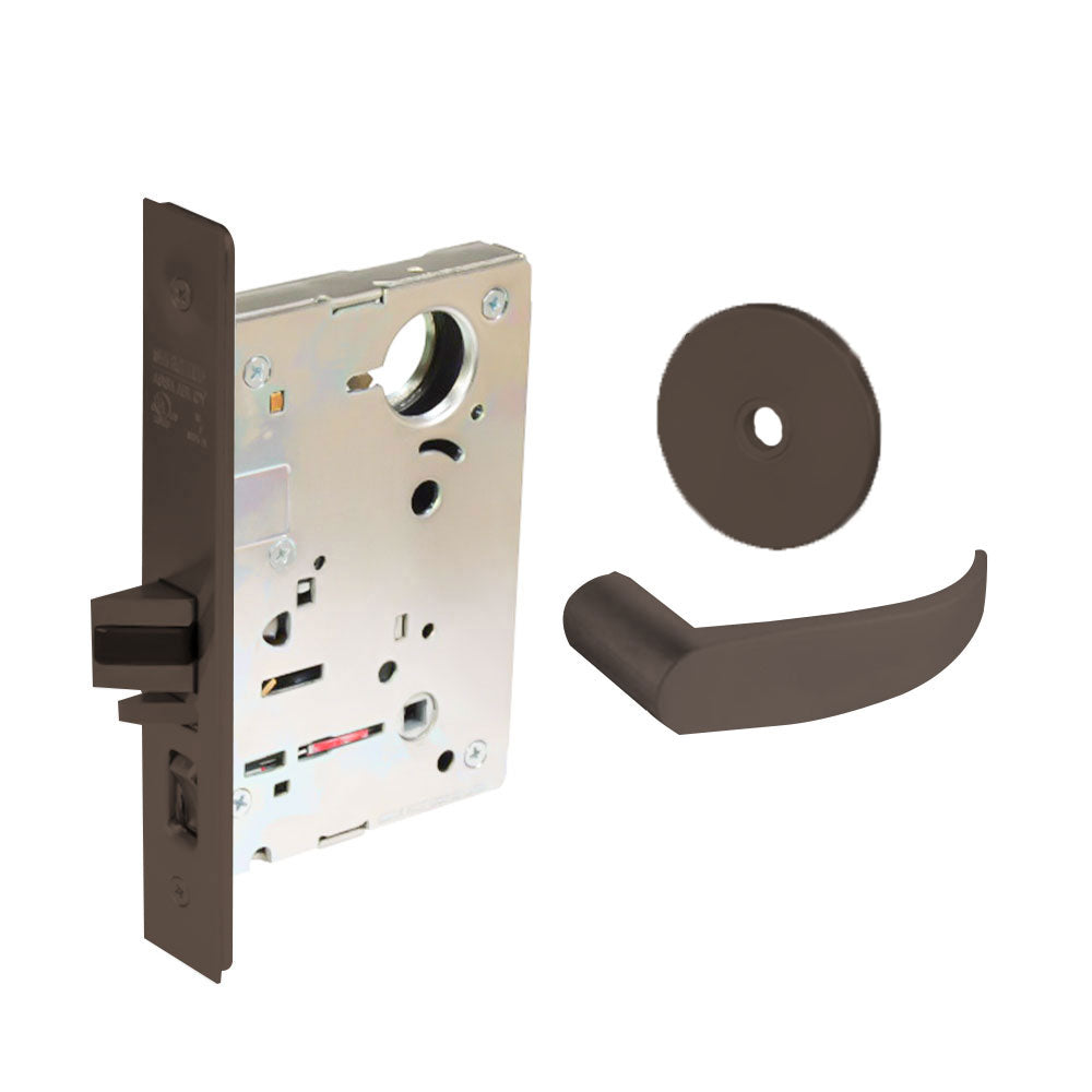 Sargent - 8237 - Classroom Mortise Lock - Heavy Duty Less Cylinder - LFIC - Keyed Alike - Rose Trim Function - Grade 1 - US10BE (Dark Oxidized Satin Bronze)