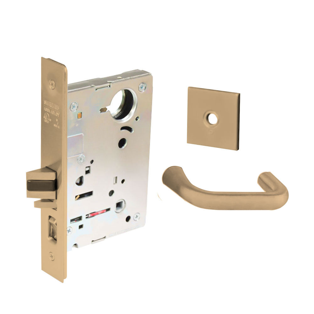 Sargent - 8204 - Storeroom Mortise Lock - Heavy Duty Standard Cylinder - SFIC - Keyed Alike - Rose Trim Function - Grade 1 - US9 (Bright Bronze, Clear Coated)