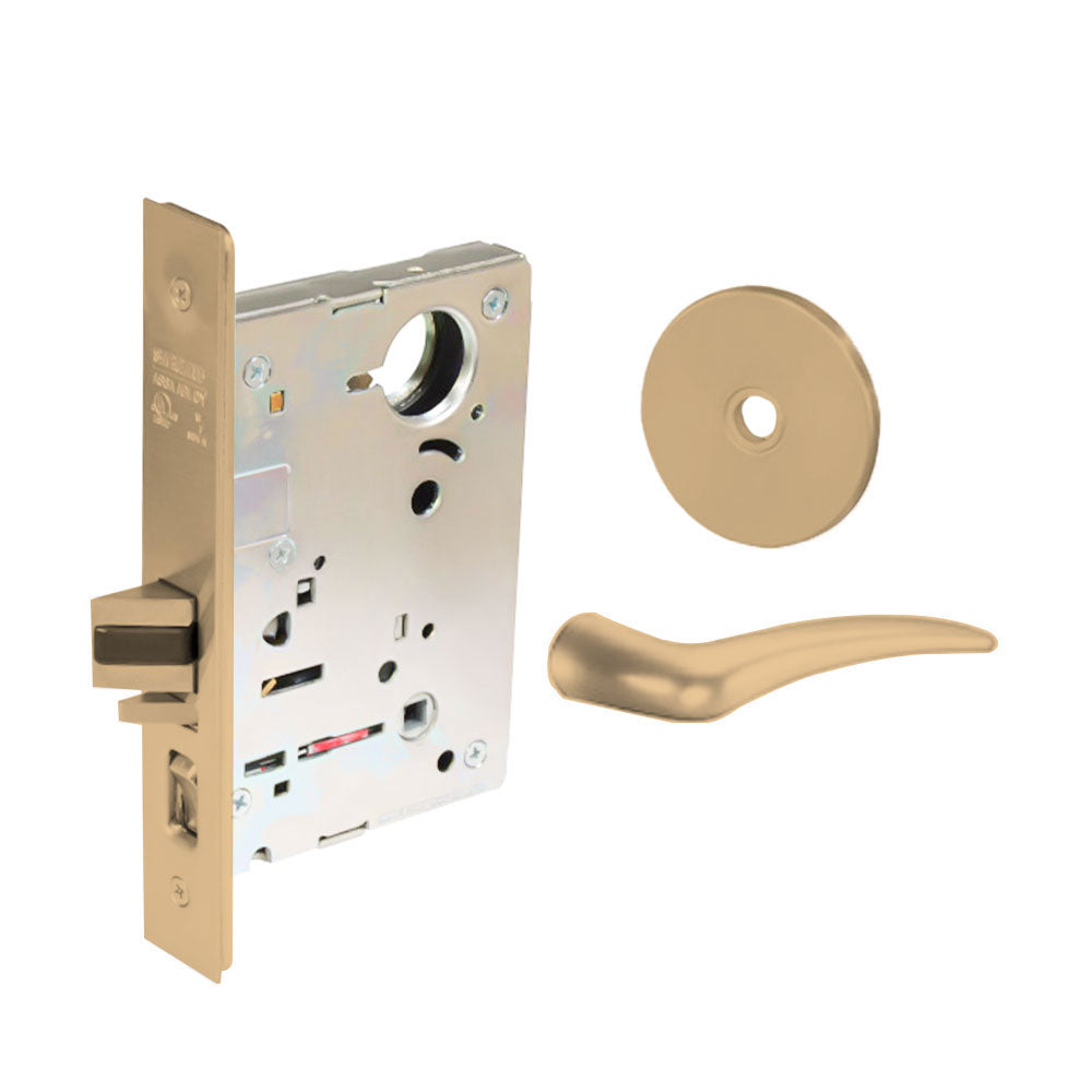 Sargent - 8204 - Storeroom Mortise Lock - Heavy Duty Standard Cylinder - SFIC - Keyed Alike - Rose Trim Function - Grade 1 - US9 (Bright Bronze, Clear Coated)