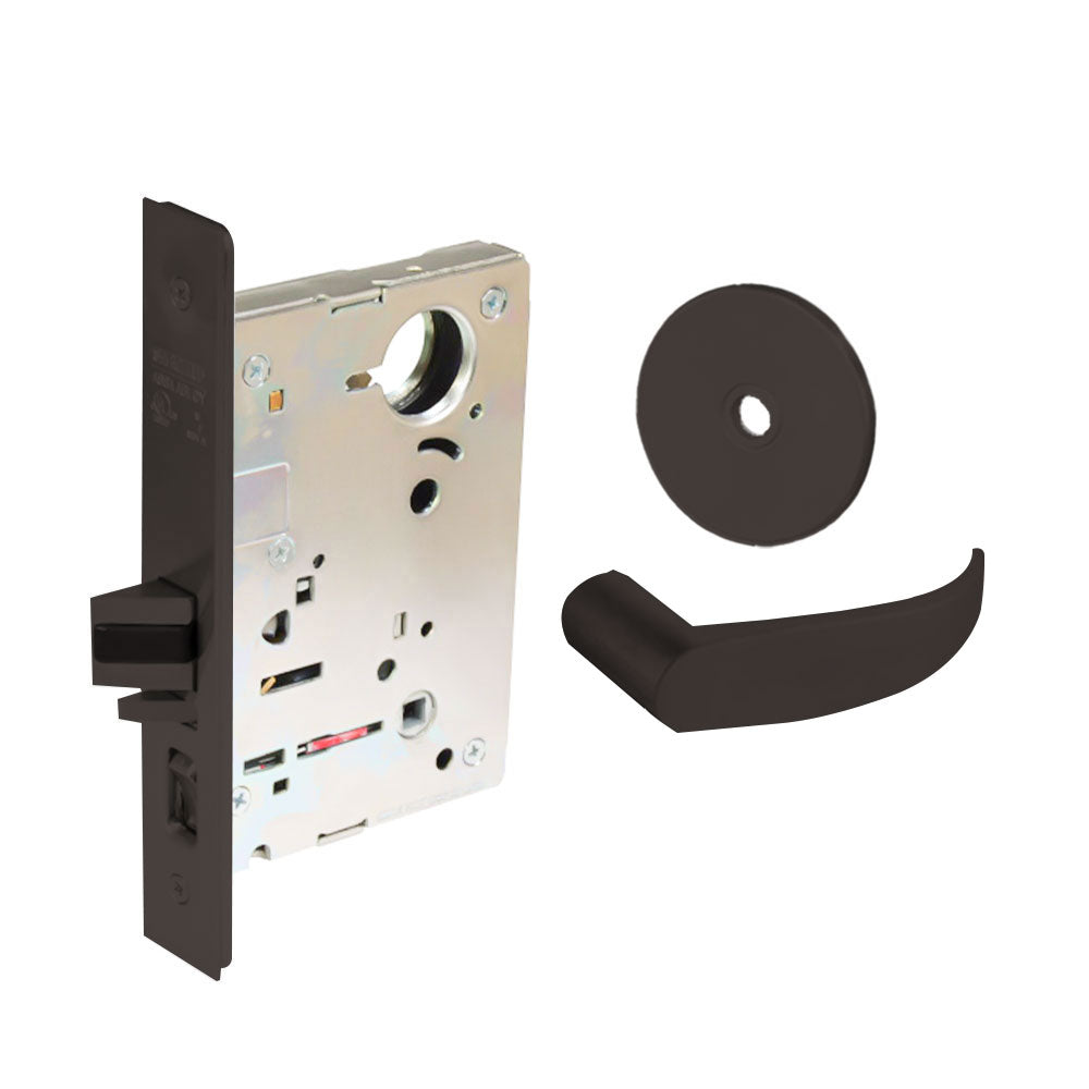 Sargent - 8204 - Storeroom Mortise Lock - Heavy Duty Standard Cylinder - SFIC - Keyed Different - Rose Trim Function - Grade 1 - US10BL (Dark Oxidized Satin Bronze Clear Coated)