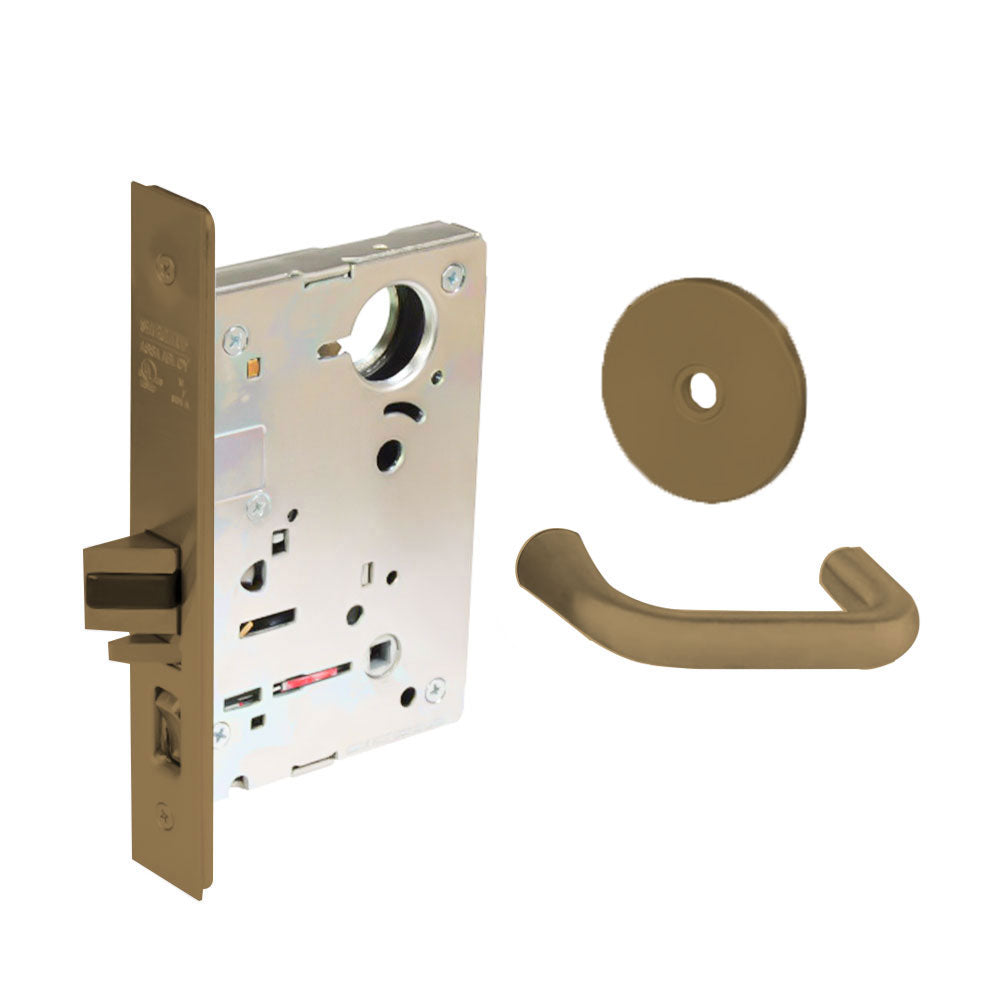 Sargent - 8204 - Storeroom Mortise Lock - Heavy Duty Less Cylinder - SFIC - Keyed Alike - Rose Trim Function - Grade 1 - US10 (Satin Bronze, Clear Coated)