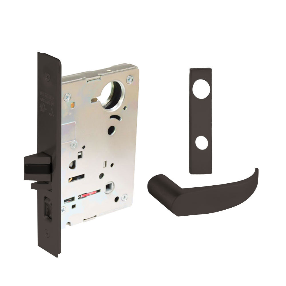 Sargent - 8237 - Classroom Mortise Lock - Heavy Duty Less Cylinder - SFIC - Keyed Alike - Escutcheon Trim Function - Grade 1 - US10BL (Dark Oxidized Satin Bronze Clear Coated)