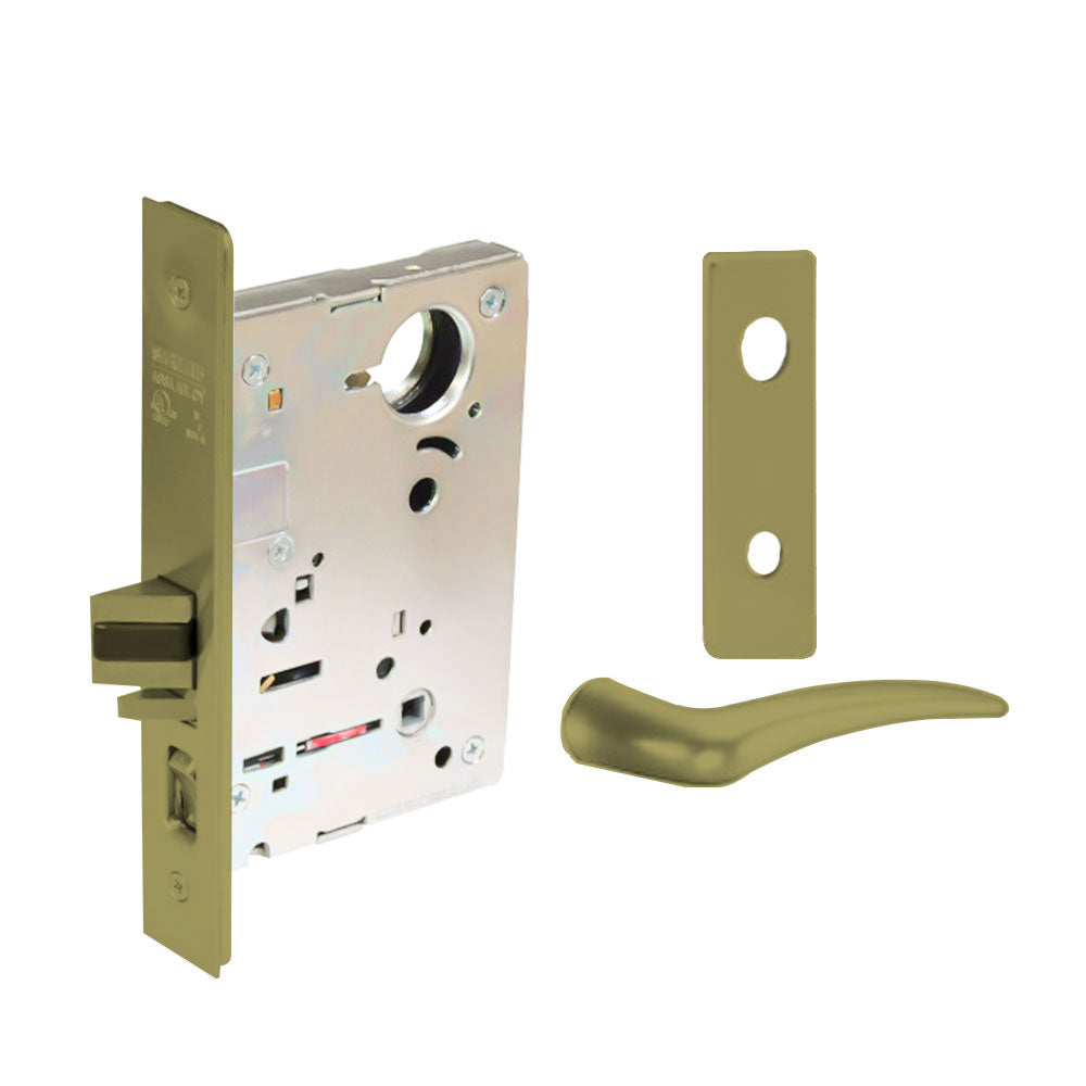 Sargent - 8237 - Classroom Mortise Lock - Heavy Duty Less Cylinder - SFIC - Key Code - Escutcheon Trim Function - Grade 1 - US4 (Satin Brass, Clear Coated)