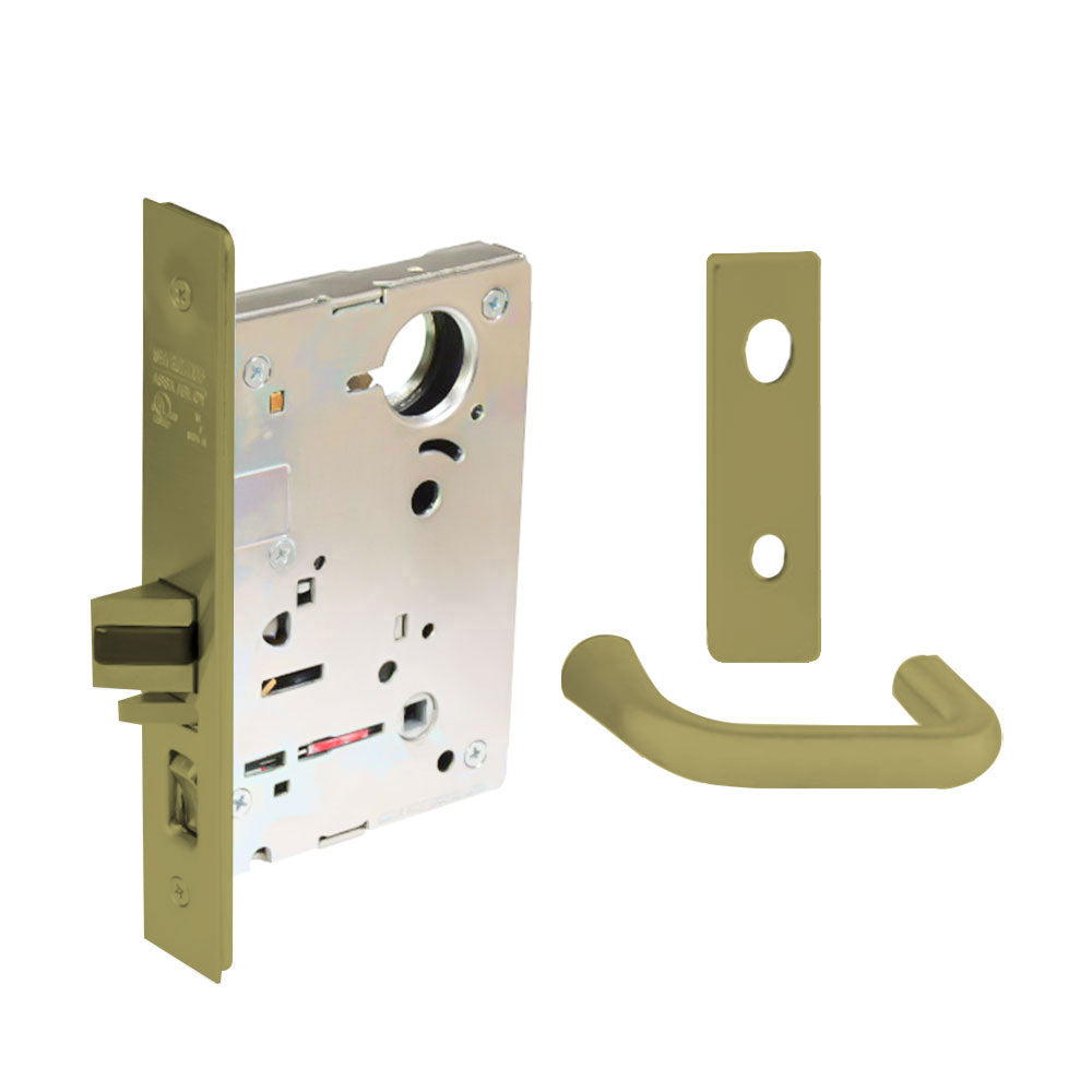 Sargent - 8237 - Classroom Mortise Lock - Heavy Duty Less Cylinder - SFIC - Escutcheon Trim Function - Grade 1 - US4 (Satin Brass, Clear Coated)