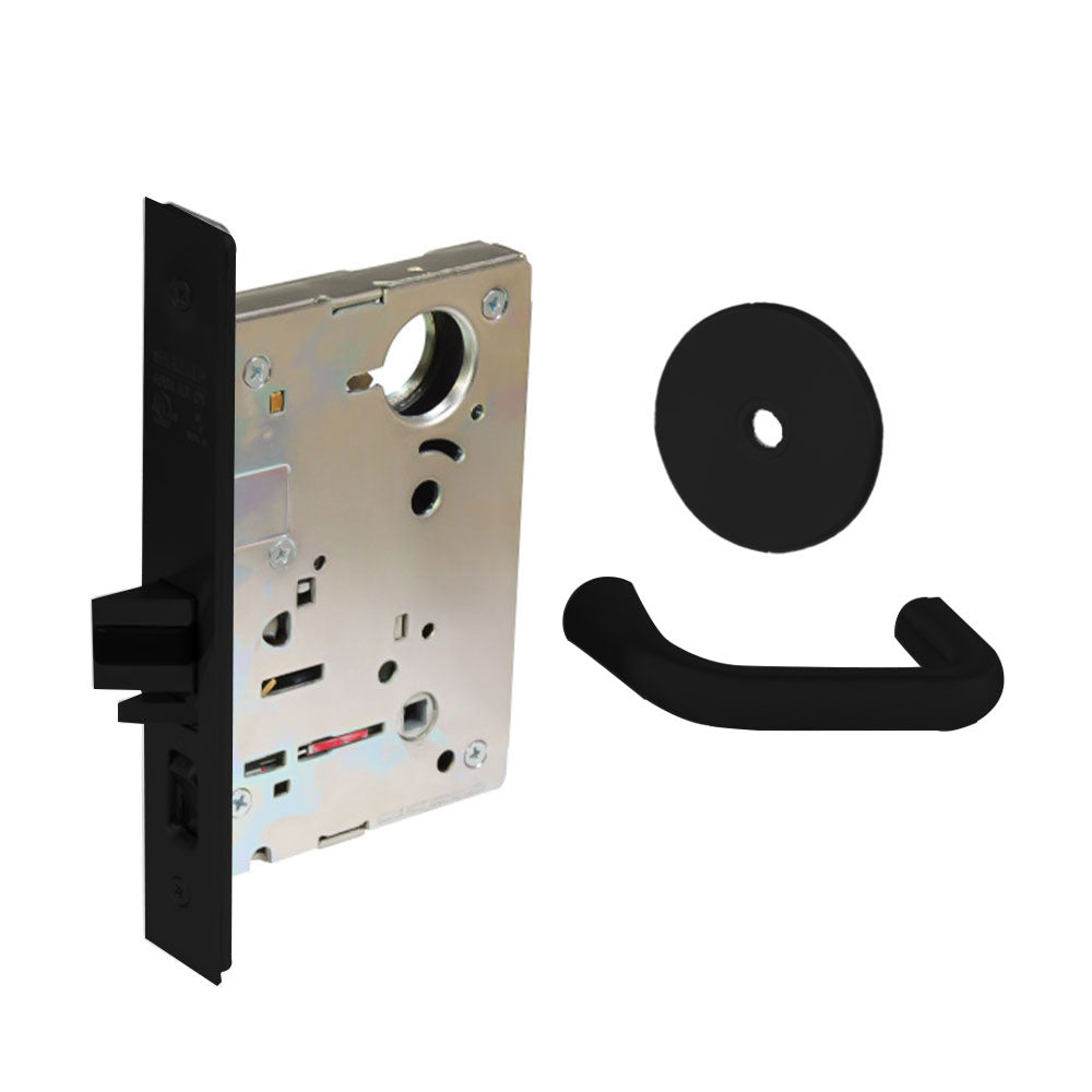 Sargent - 8237 - Classroom Mortise Lock - Heavy Duty Less Cylinder - SFIC - Keyed Different - Rose Trim Function - Grade 1 - BSP (Black Suede Powder Coat)