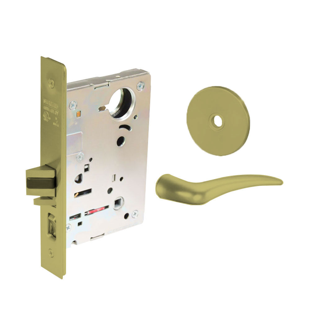 Sargent - 8237 - Classroom Mortise Lock - Heavy Duty Less Cylinder - SFIC - Rose Trim Function - Grade 1 - US4 (Satin Brass, Clear Coated)
