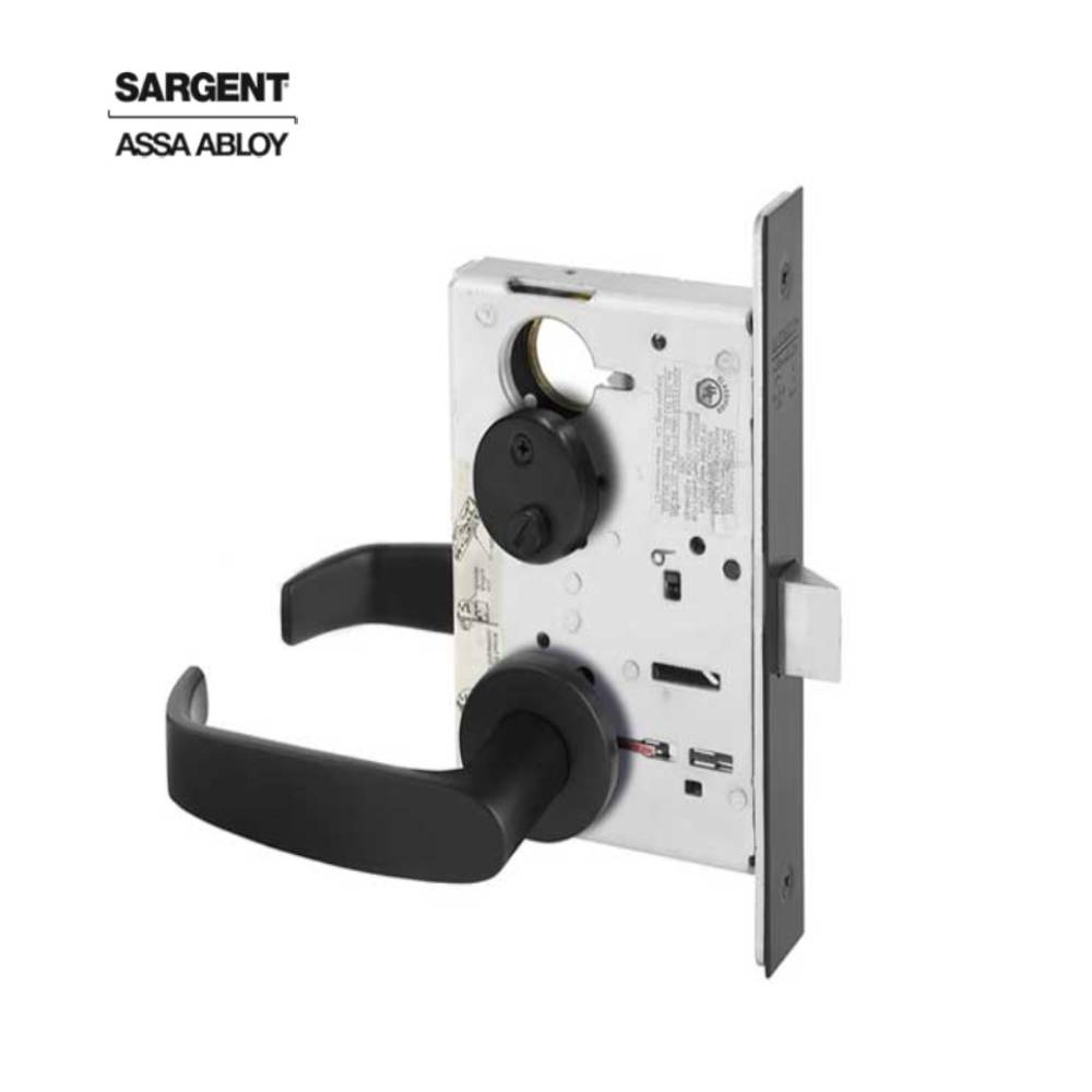 Sargent - 8265 - Privacy Bedroom Mortise Lock with 2-3/4 Inch Backset and 4-7/8 Inch ASA Strike - LN Rose - L Lever - Grade 1 - Optional Color