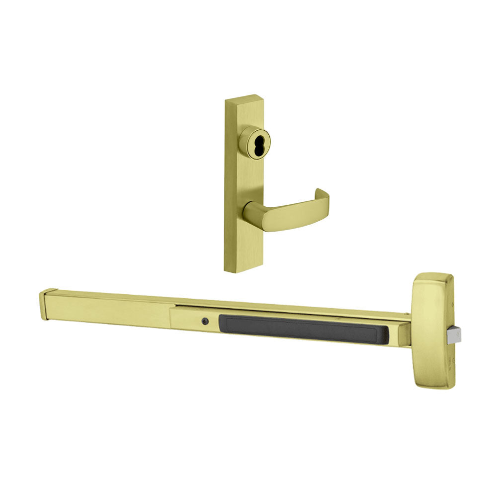 Sargent - 8806F - Rim Exit Devices with Trim - Wide Stile Pushpad - Storeroom Function - Less Cylinder - Escutcheon Trim - 36" - Grade 1 - US03 (Bright Polished Brass)