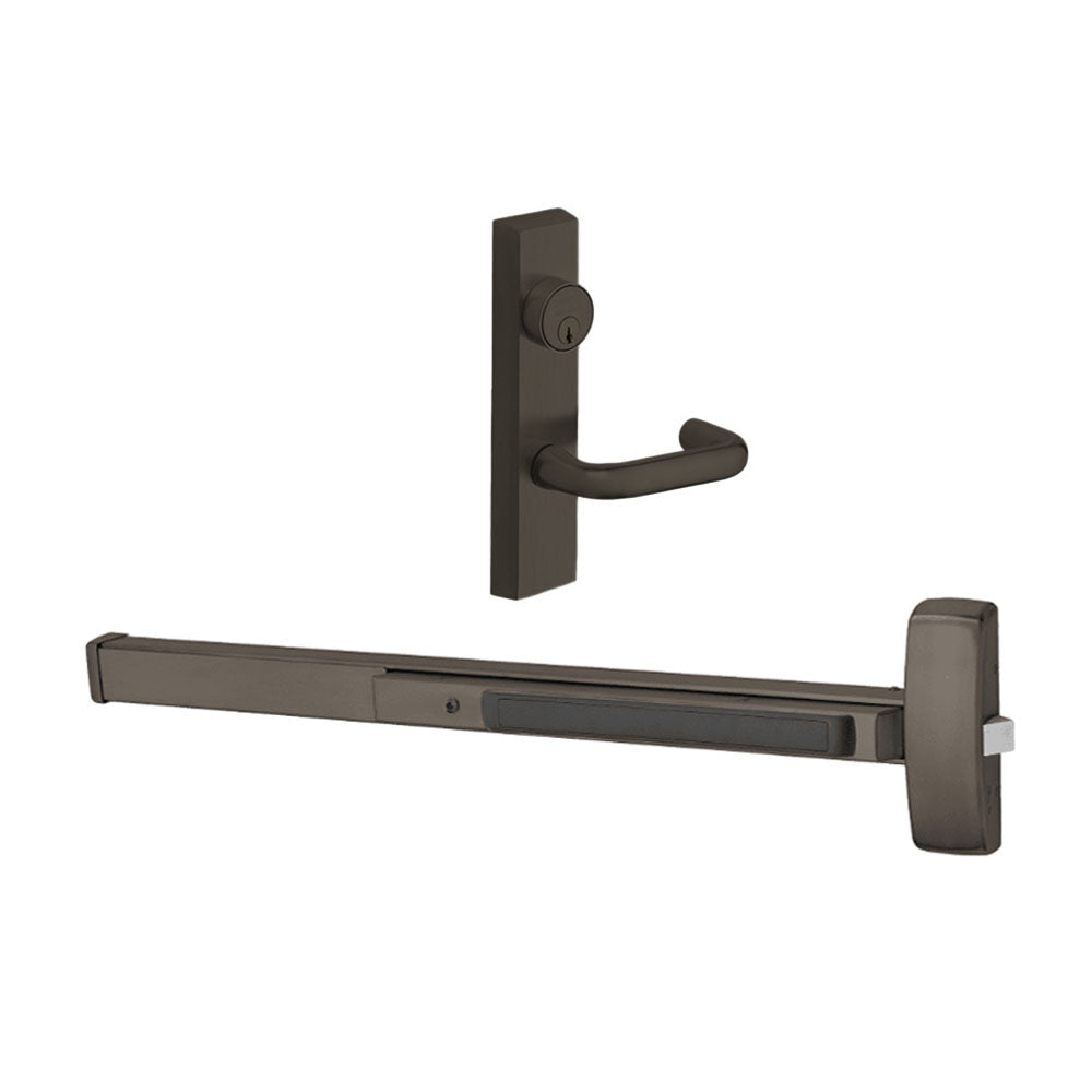 Sargent - 8806F - Rim Exit Devices with Trim - Wide Stile Pushpad - Storeroom Function - Schlage-C Keyway Cylinder - Escutcheon Trim - 36" - Grade 1 - US10B (Dark Oxidized Satin Bronze Oil Rubbed)