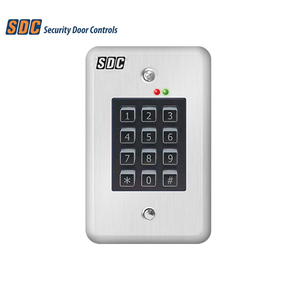 SDC - 918U - INDOOR Entry Check Stand Alone Digital Indoor Keypad - 12/24VAC/DC - Satin Stainless Steel Finish