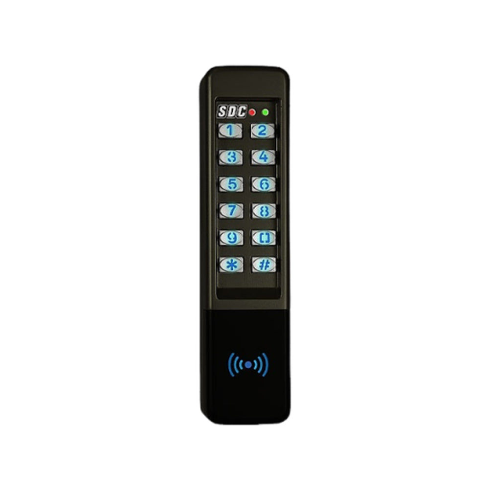 SDC - 923P - Indoor/Outdoor Narrow Self-Contained Digital Keypad with Integrated Proximity Reader - 12/24 VAC/DC