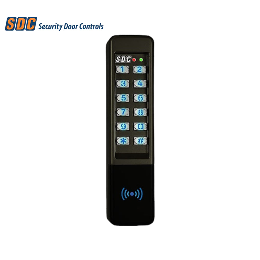SDC - 923P - Indoor/Outdoor Narrow Self-Contained Digital Keypad with Integrated Proximity Reader - 12/24 VAC/DC