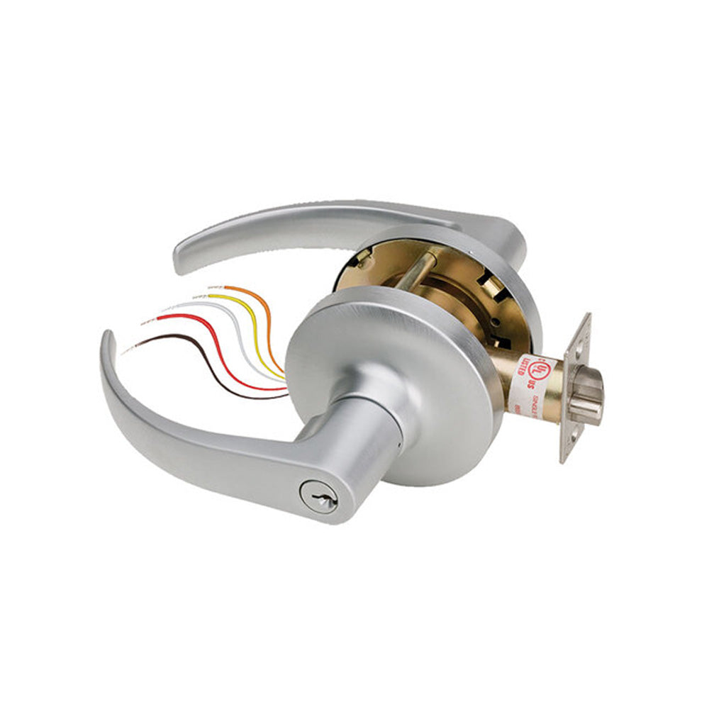 SDC - Z7252GQ - Electrified Cylindrical Lockset with Galaxy Lever Trim Fail Safe and Latchbolt Monitor Request to Exit - 6 Pin Keyed Different - 2-3/4 Backset Latchbolt - 12/24 Volt DC