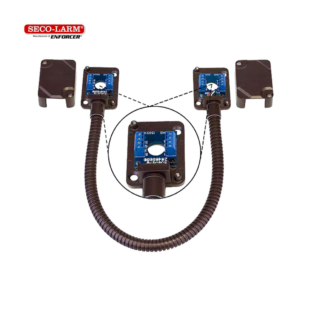 SECO-LARM SD-969-T15Q-B Armored Door Cord - Pre-Wired Terminal Blocks and Removable Covers, Bronze, 15" (39cm)