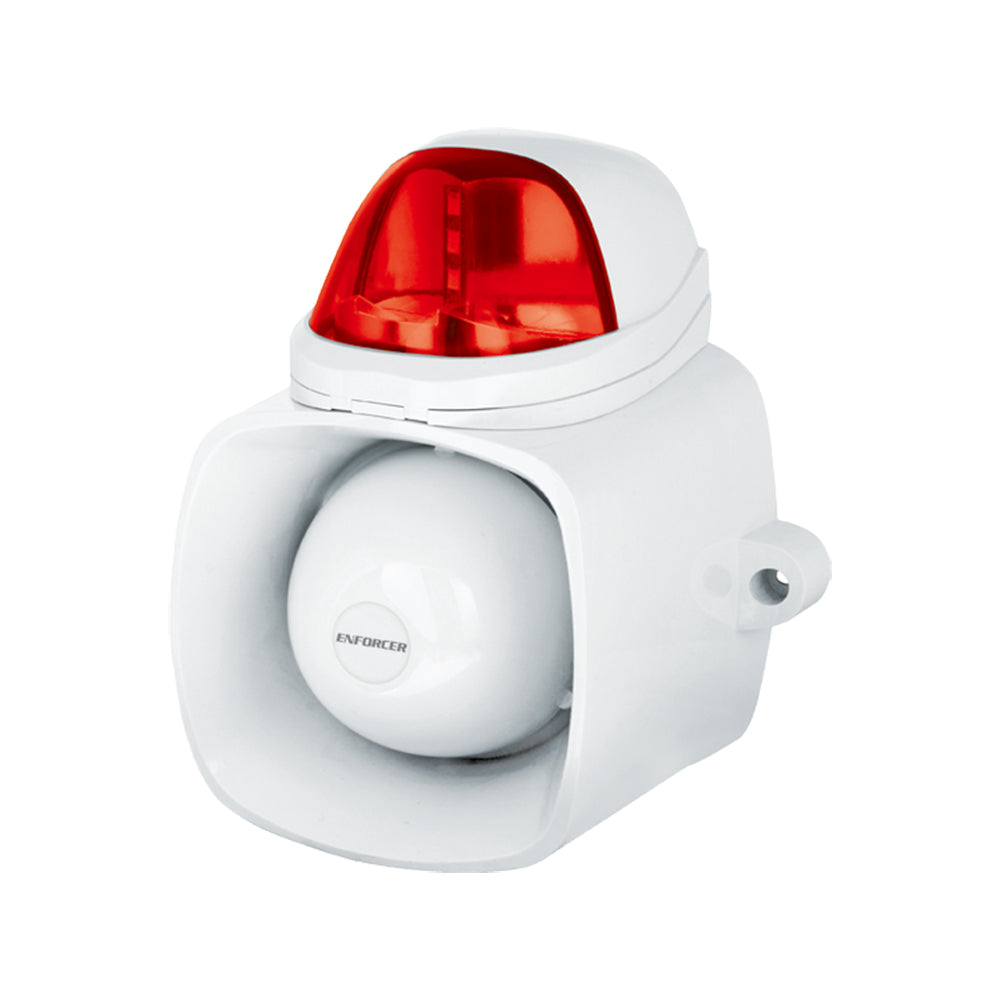 SECO-LARM SH-816S-SQ Self-Contained Siren/Strobe with Broadcast and IP65 Rating