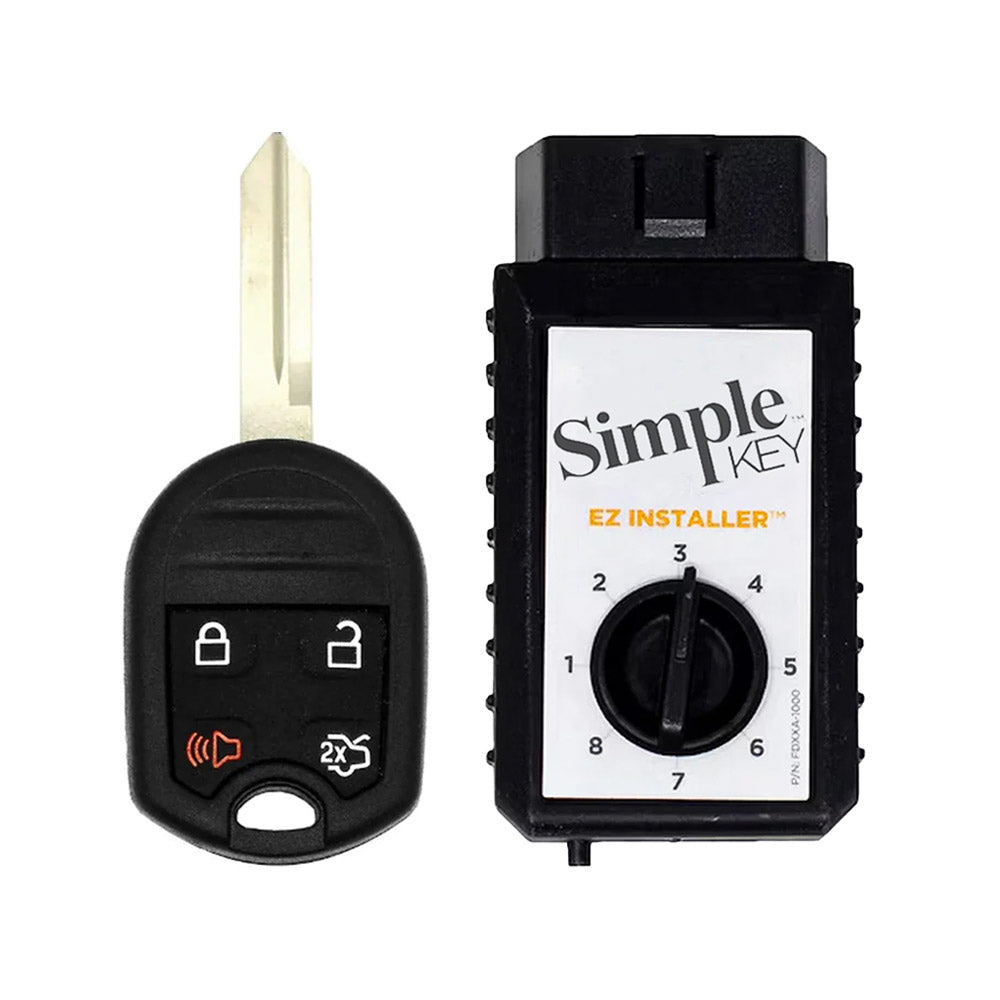 Simple Key Smart Key 4-Button Remote and EZ Installer 2004-2017 for Ford Mazda Mercury and Lincoln