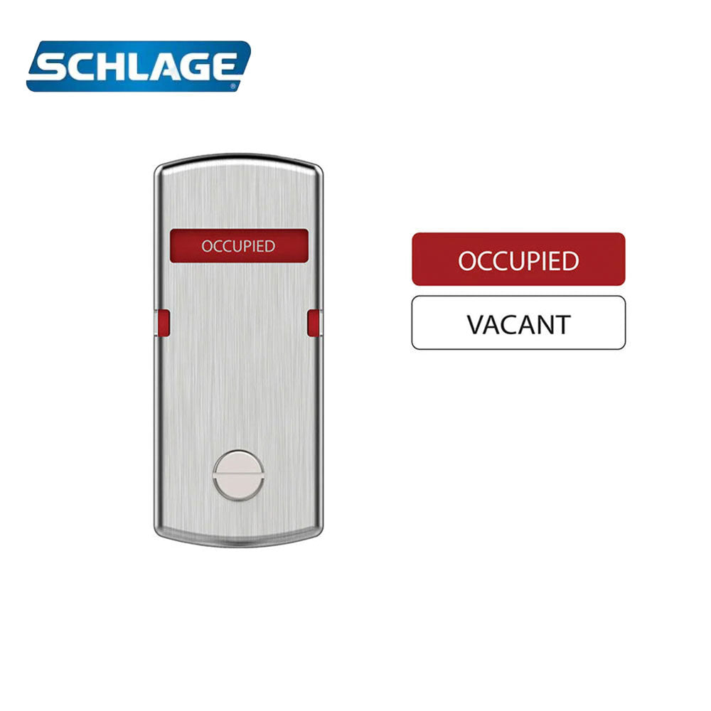 Schlage - 47804370 - Sectional Indicator with Exterior Cointurn Prep - Rose Trim - OCCUPIED/VACANT - US26D-Satin Chromium Plated (626)
