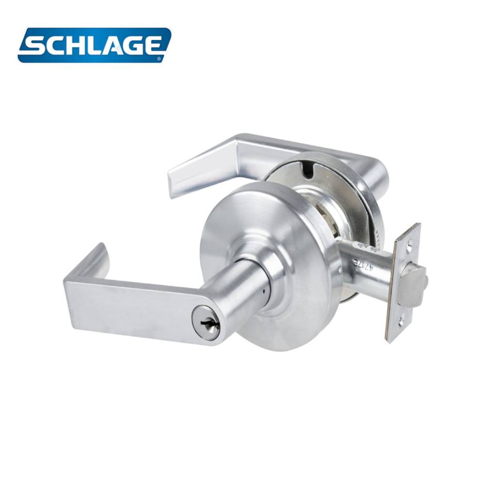 Schlage - ND96PD - Storeroom Lock with 4-7/8 ANSI Strike and C Keyway - Rhodes Lever - Standard Cylinder - Grade 1 - 626 (Satin Chrome Finish)