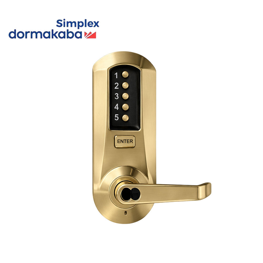 Simplex - 5031 - Cylindrical Combination Lever Lock with Interior Combination Change - Floating Faceplate - Winston Lever - 2-3/4" Backset