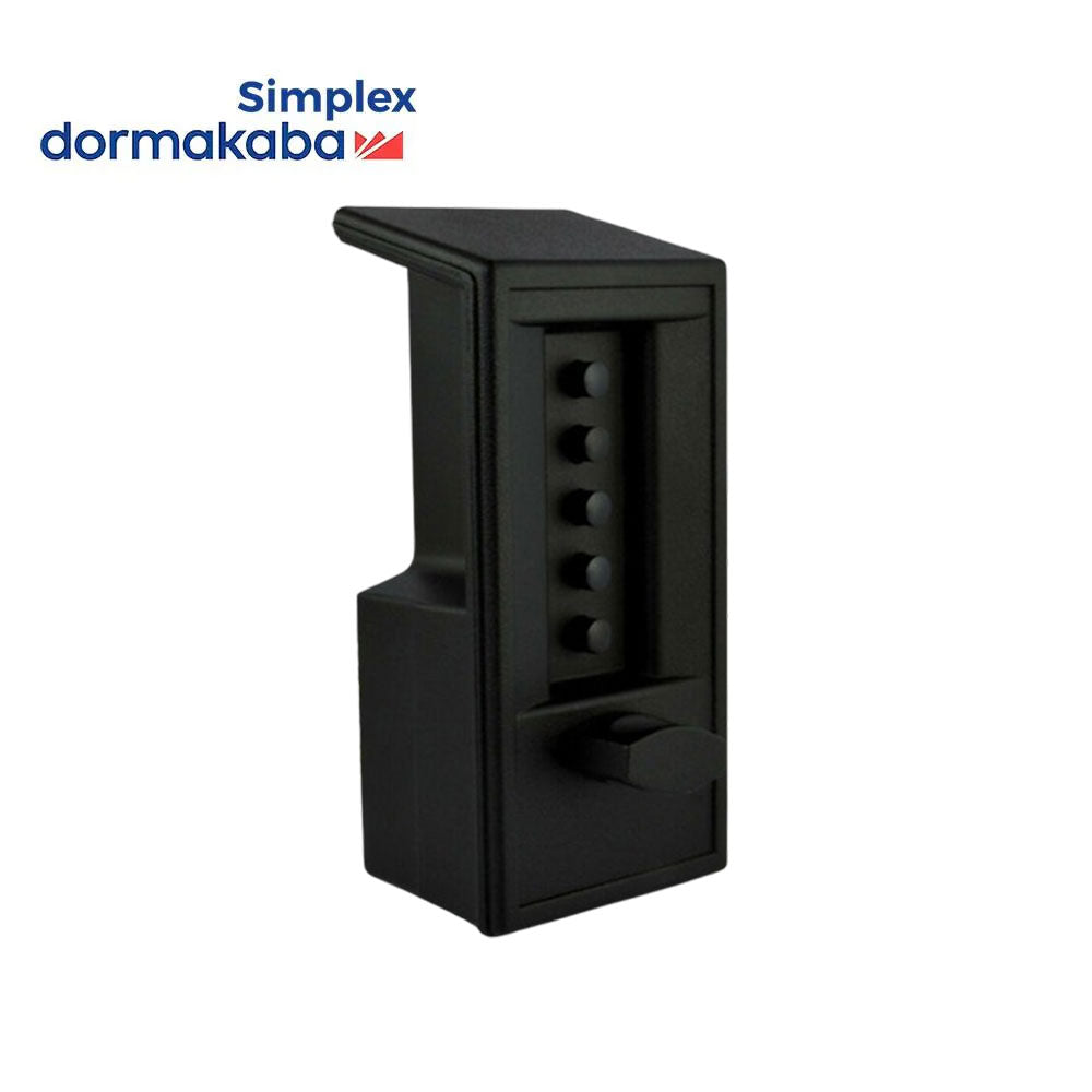 Simplex - 6204-85-41 - Pushbutton Cylindrical Combination Lock - 2-3/4 Backset - Outside Black - Inside Satin Chrome