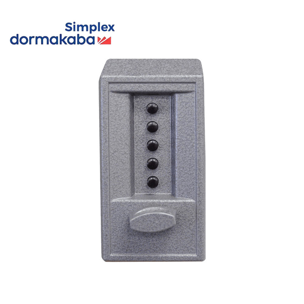 Simplex - 6204 - Cylindrical Combination Lock with Exterior Thumbturn and Interior Knob - 2-3/4" Backset - Gray