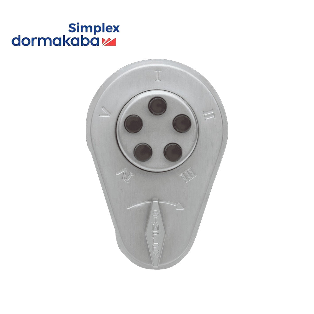 Simplex 9060000-26D-41 KA SL614 Mechanical Pushbutton Auxiliary Lock With Thumbturn and Key Override