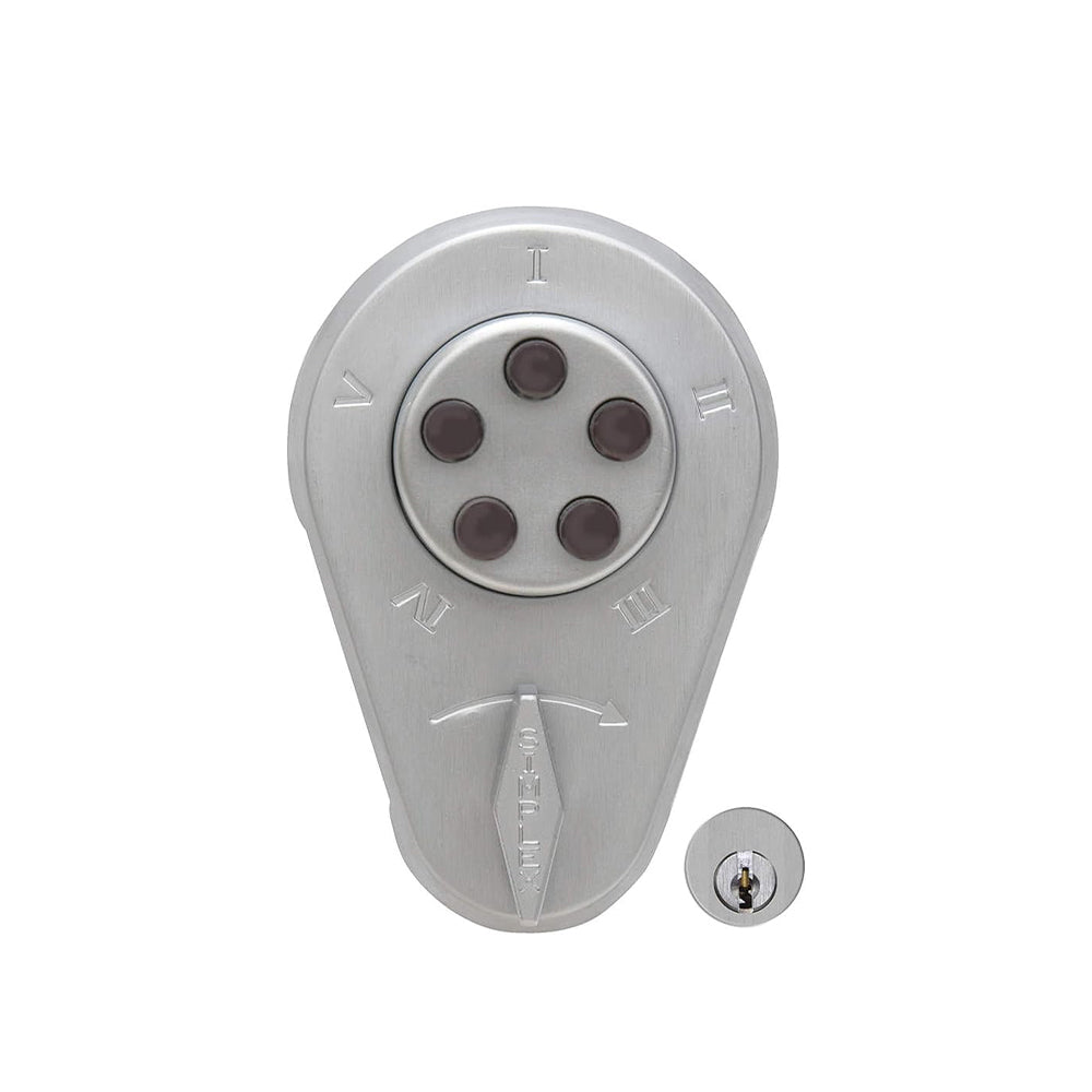Simplex 9060000 Series Auxiliary Pushbutton Lock with Thumbturn - 26D (Satin Chrome)