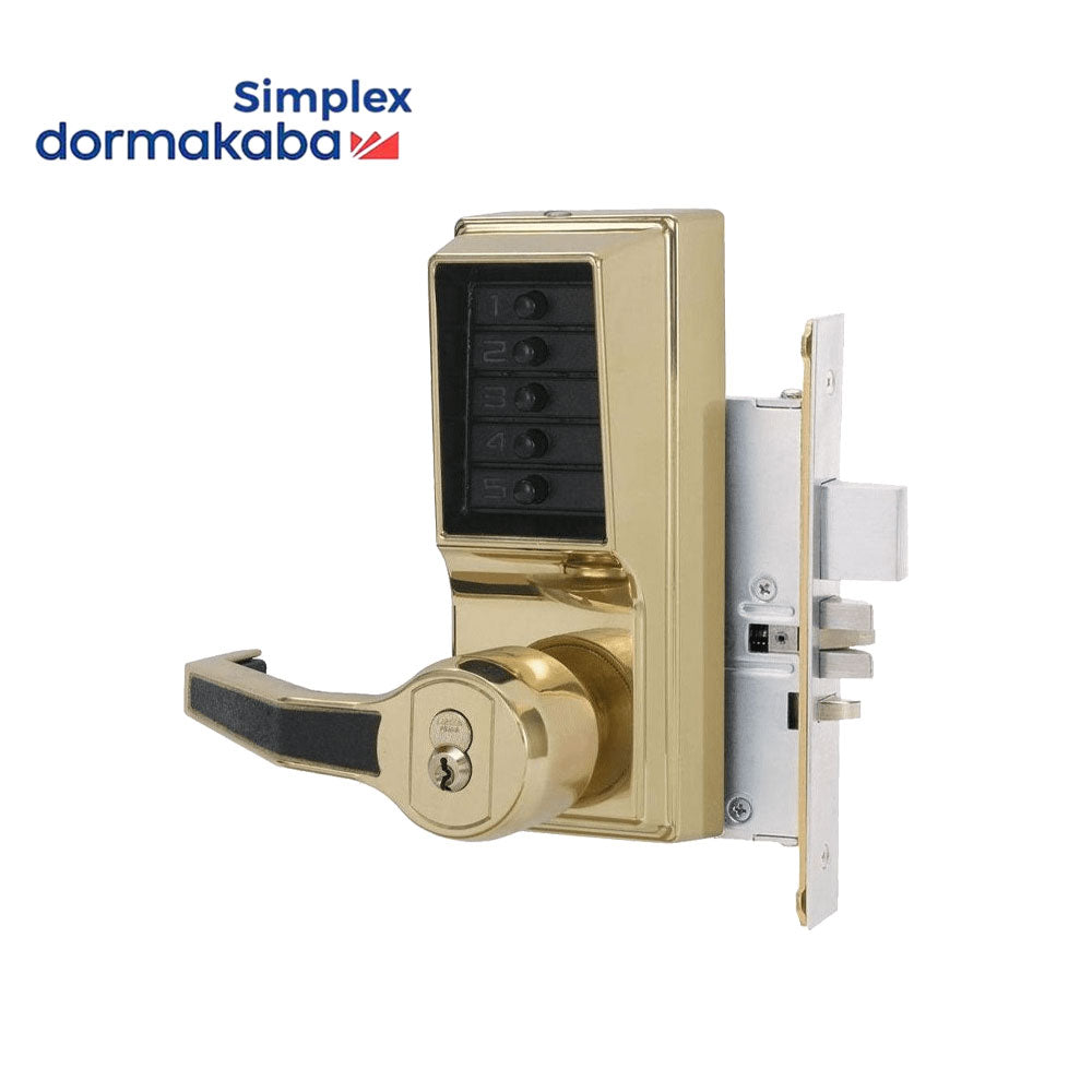 Simplex - 8146 - Mortise Combination Lever Lock with Key Override - Passage Lockout