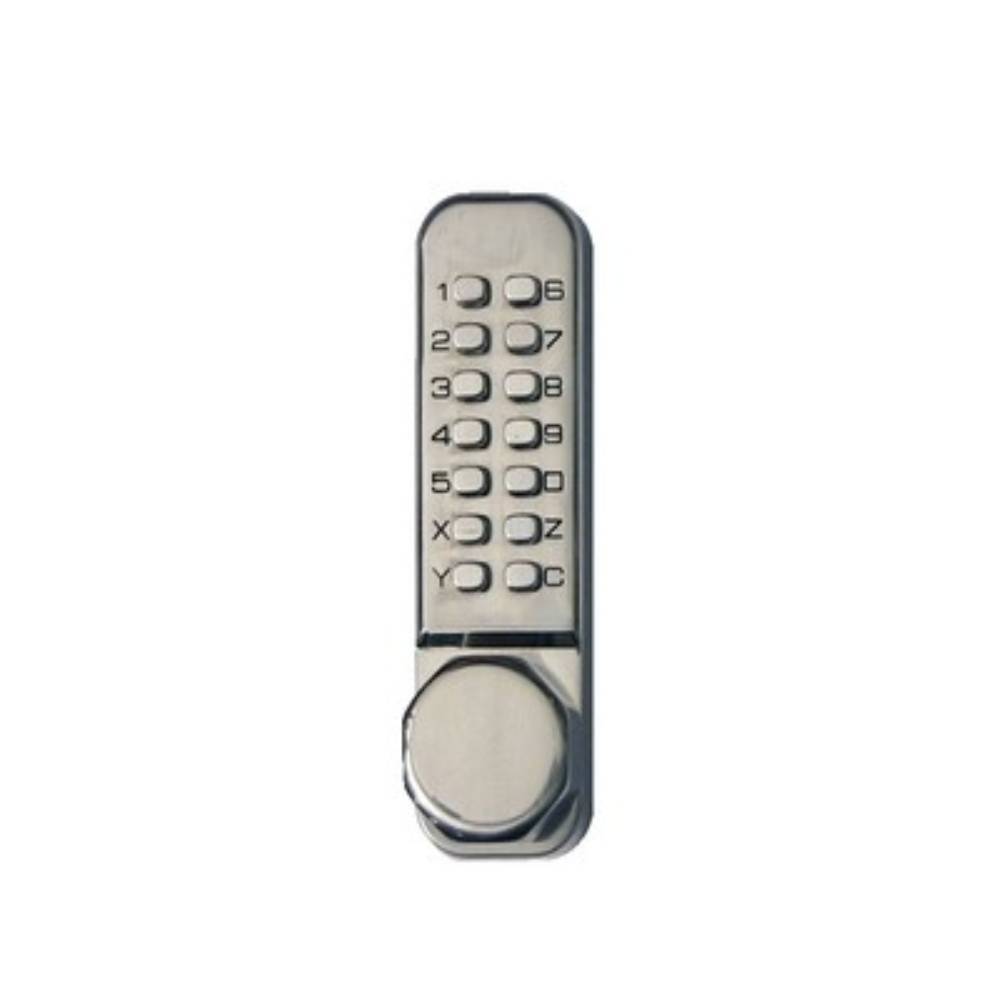 Simplex - LD452 - Light Duty Pushbutton Knob Lock - Latch Holdback - 2-3/4 Backset - Satin Stainless Steel Finish