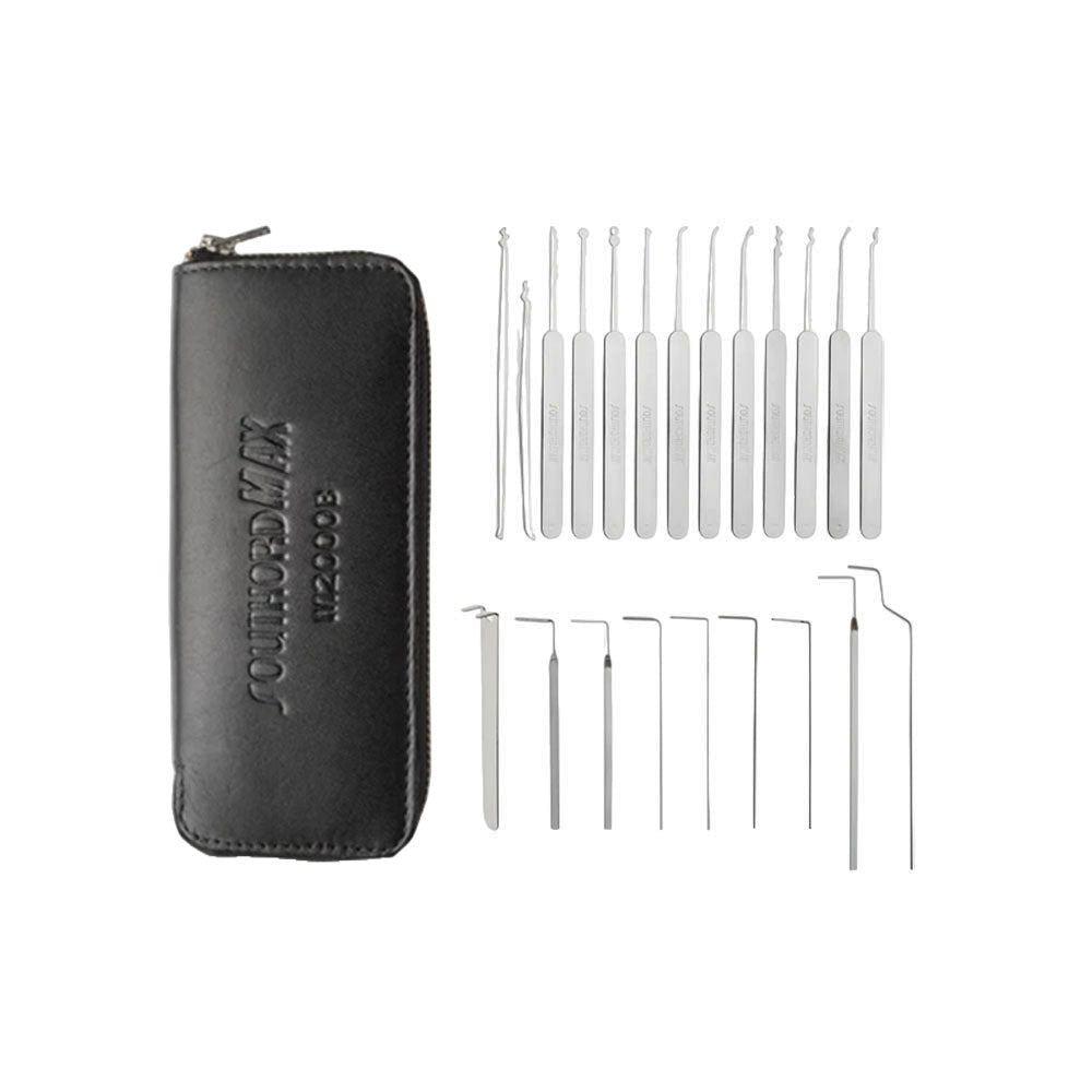 SouthOrd - M2000B - MAX High Yield Lock Pick Set with Rivetless Stainless Handles - .020 Inch - 22 Pieces