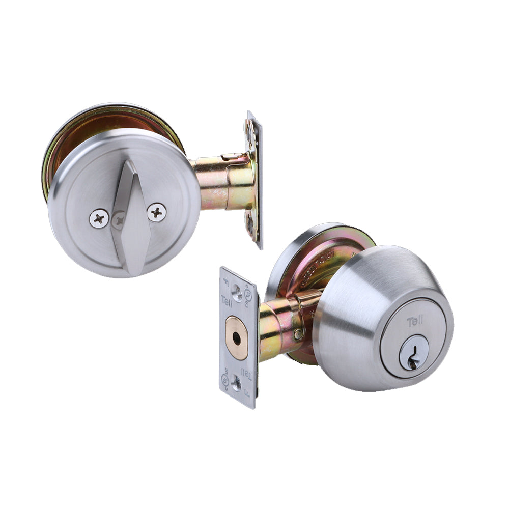TELL DB2051 Series Standard Duty Tubular Deadbolt - Single Cylinder - Grade 2 - Optional Finish