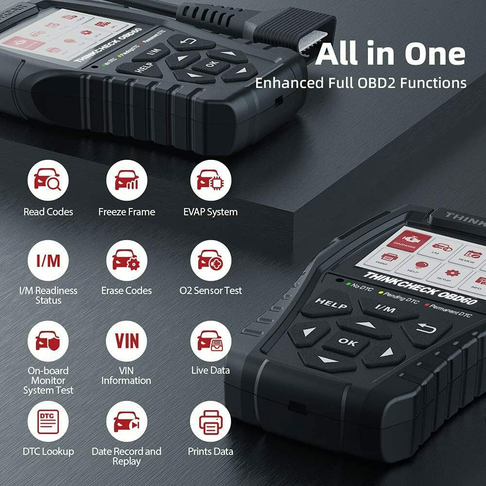 THINKCAR THINKCHECK OBD60 - OBD2 Scanner Car Code Reader Tool Check Engine Light, Smog Check Vehicle Diagnostic Equipment