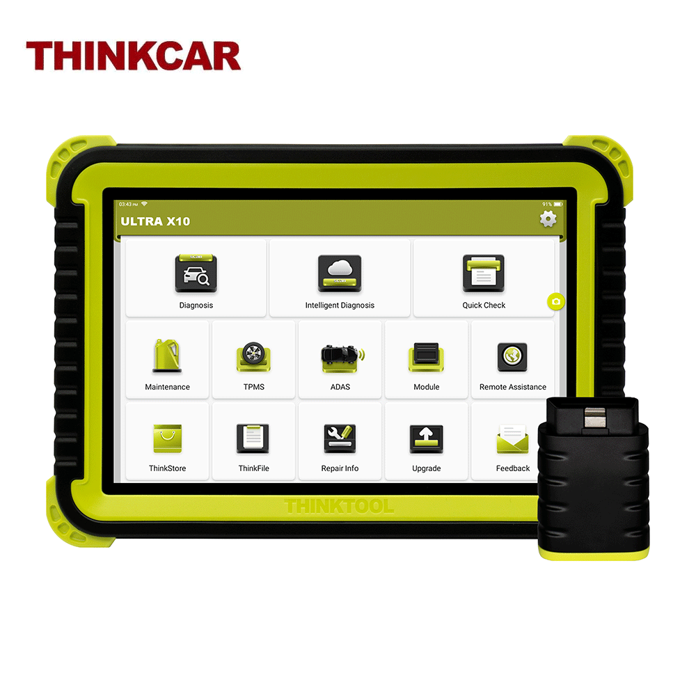 THINKCAR ULTRA X10 - 10" Touchscreen Full System OBD2 Diagnostic Scanner for Vehicle - Refurbished