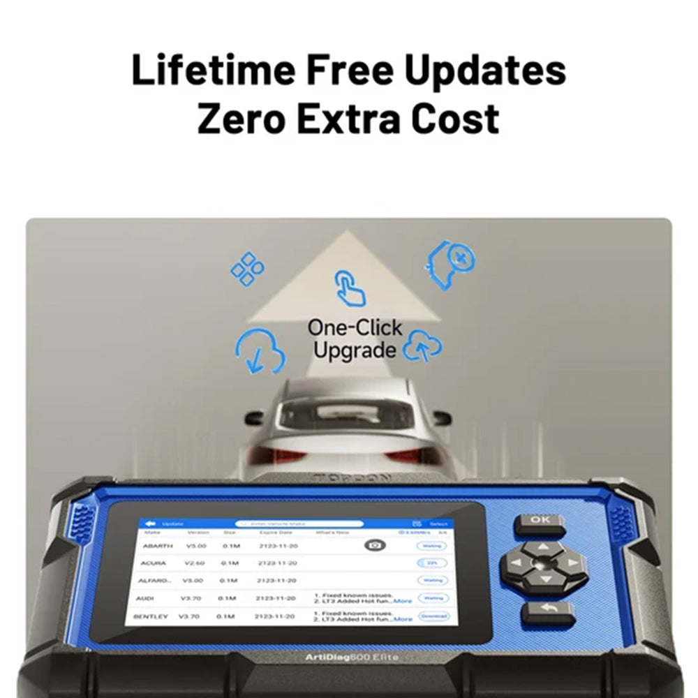 TOPDON ArtiDiag 600 Elite Supports Full OBD2 Functions, All-System Diagnostics, CAN-FD, with Lifetime Free Updates