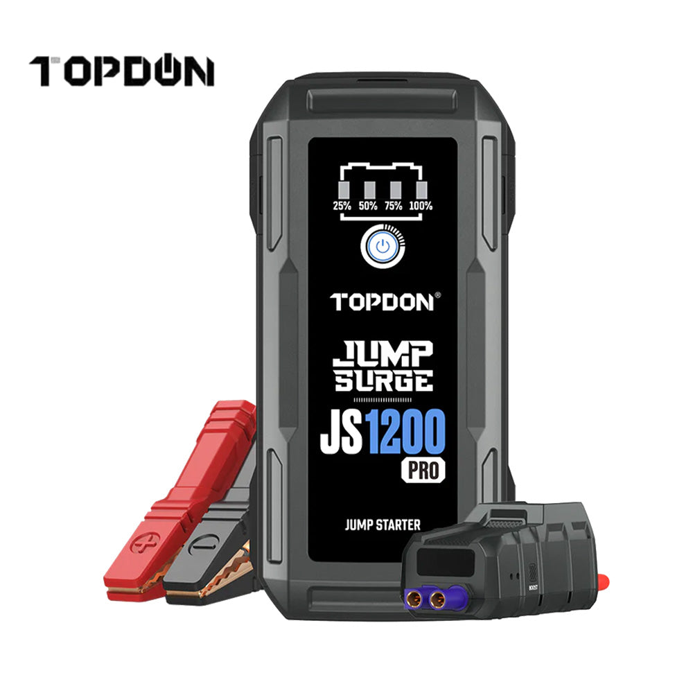 TOPDON JS1200PRO 1800 Peak Amp Car Jump Starter and Power Bank with LED Flashlight