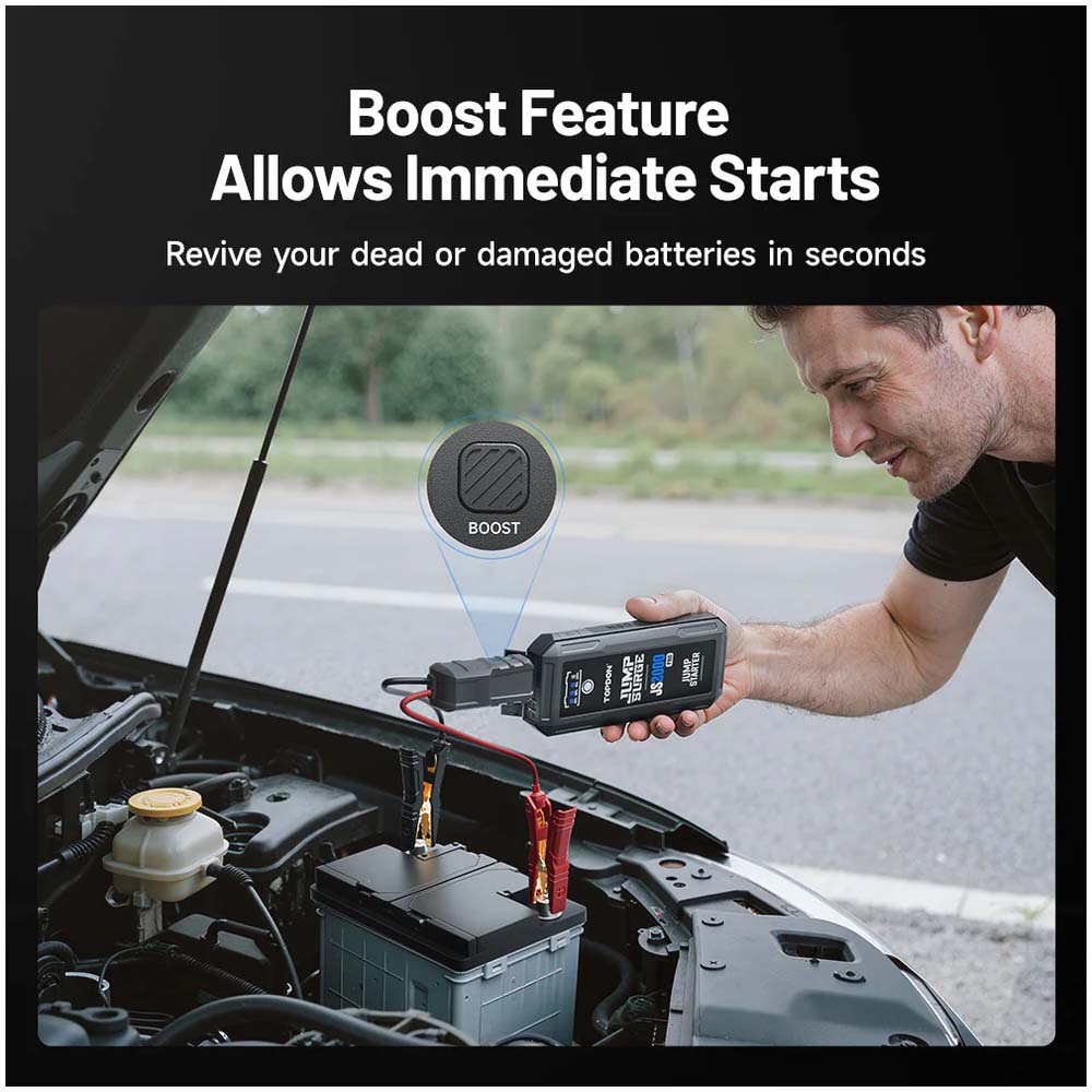 TOPDON JumpSurge2500 Power Bank Jump Starter and Flashlight for 12V Battery Vehicles