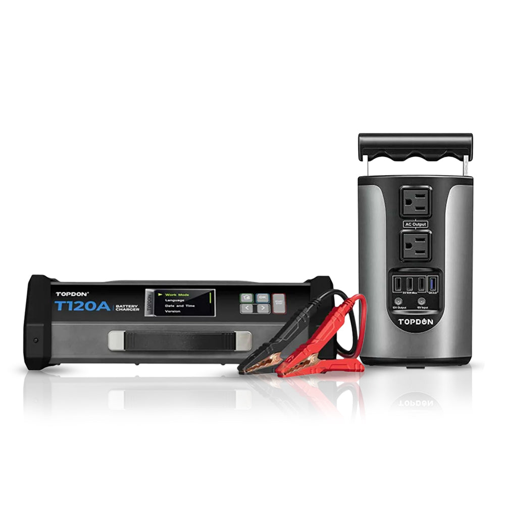 TOPDON Tornado 1200005 Power Supply and 12V Battery Charger with Hurricano 200 Portable Lithium Power Station
