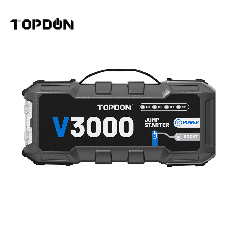 TOPDON V3000 3000A Peak Battery Jump Starter and Power Bank with Flashlight