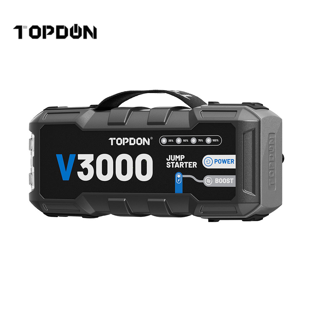 TOPDON V3000 3000A Peak Battery Jump Starter and Power Bank with Flashlight