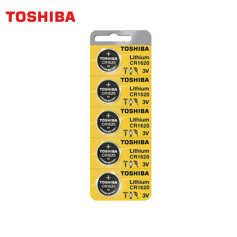 TOSHIBA 3V Lithium Coin Cell Batteries CR1620 (5 Pack)