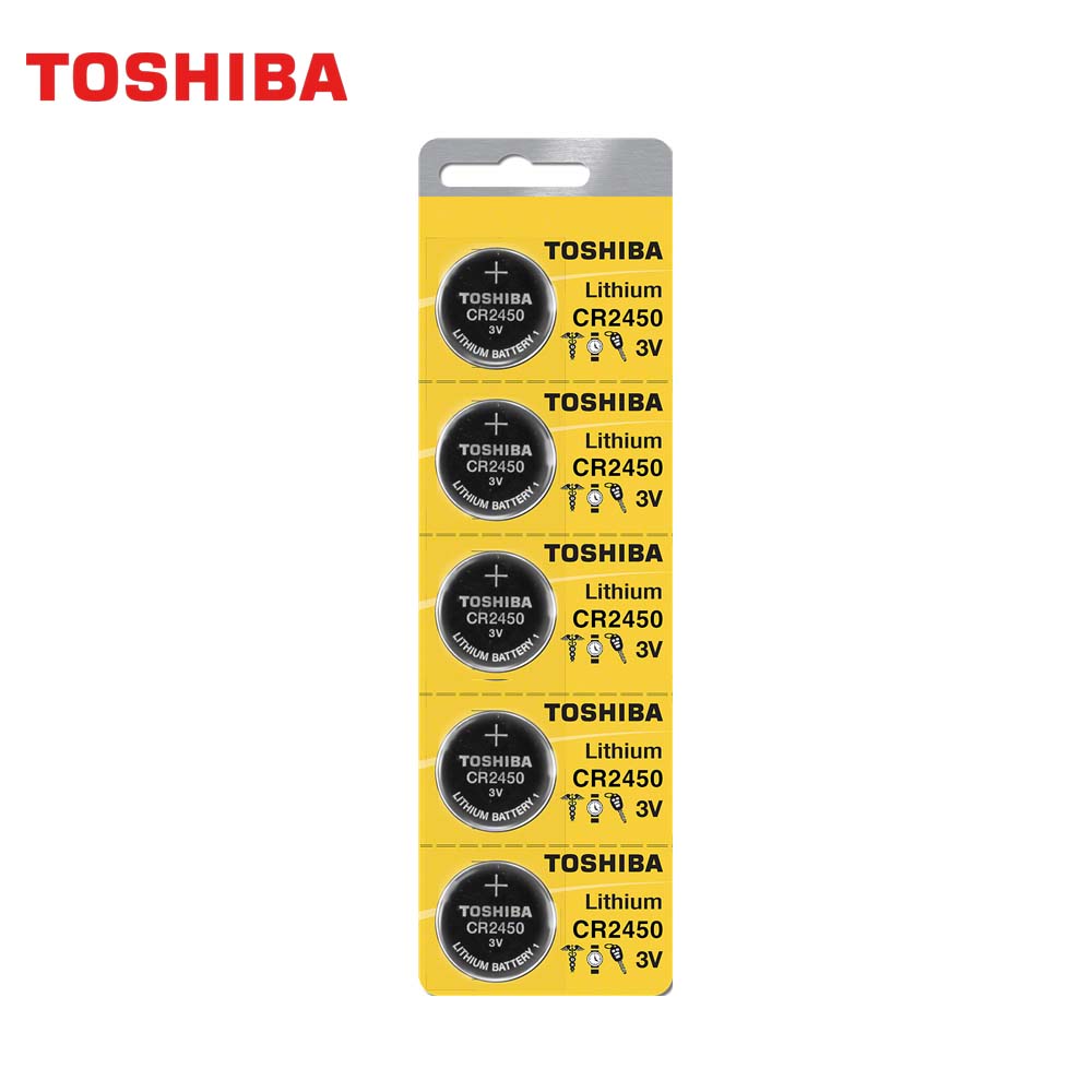 TOSHIBA 3V Lithium Coin Cell Batteries CR2450 (5 Pack)