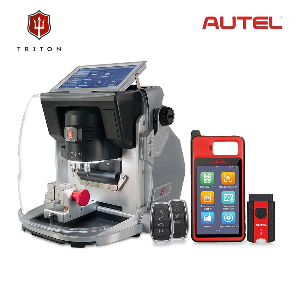 Triton PLUS Automotive Edition Key Cutting Machine with Autel MaxiIM KM100 Universal Key Generator Kit