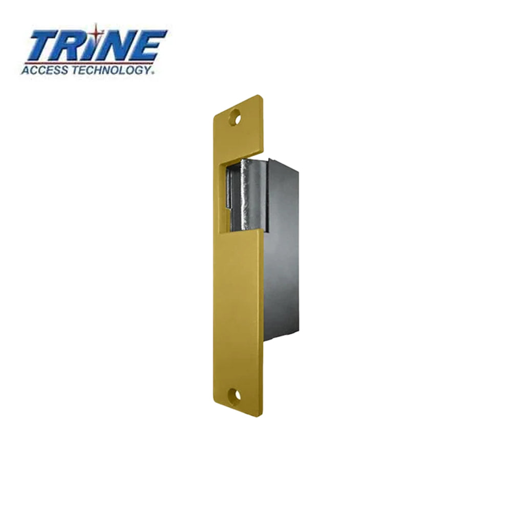Trine - 001-8-16AC/4-6DC - Electric Strike Fail Secure with 5-7/8 x 1-1/4 Faceplate and 8-16VAC/4-6VDC - 696 (Brass Powder Coated-US4)