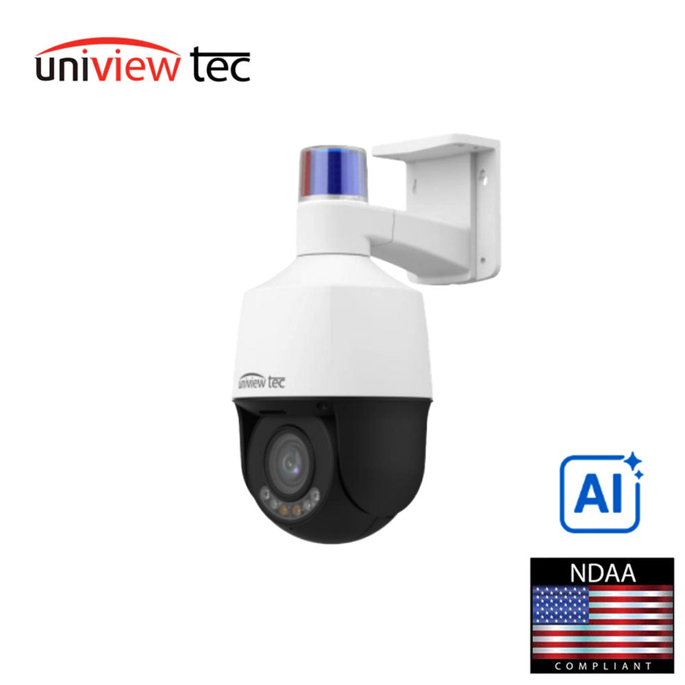Uniview Tec IPCSDC55X 5MP Active Deterrence PTZ Dome Security Camera with IR Night Vision and 5x Optical Zoom