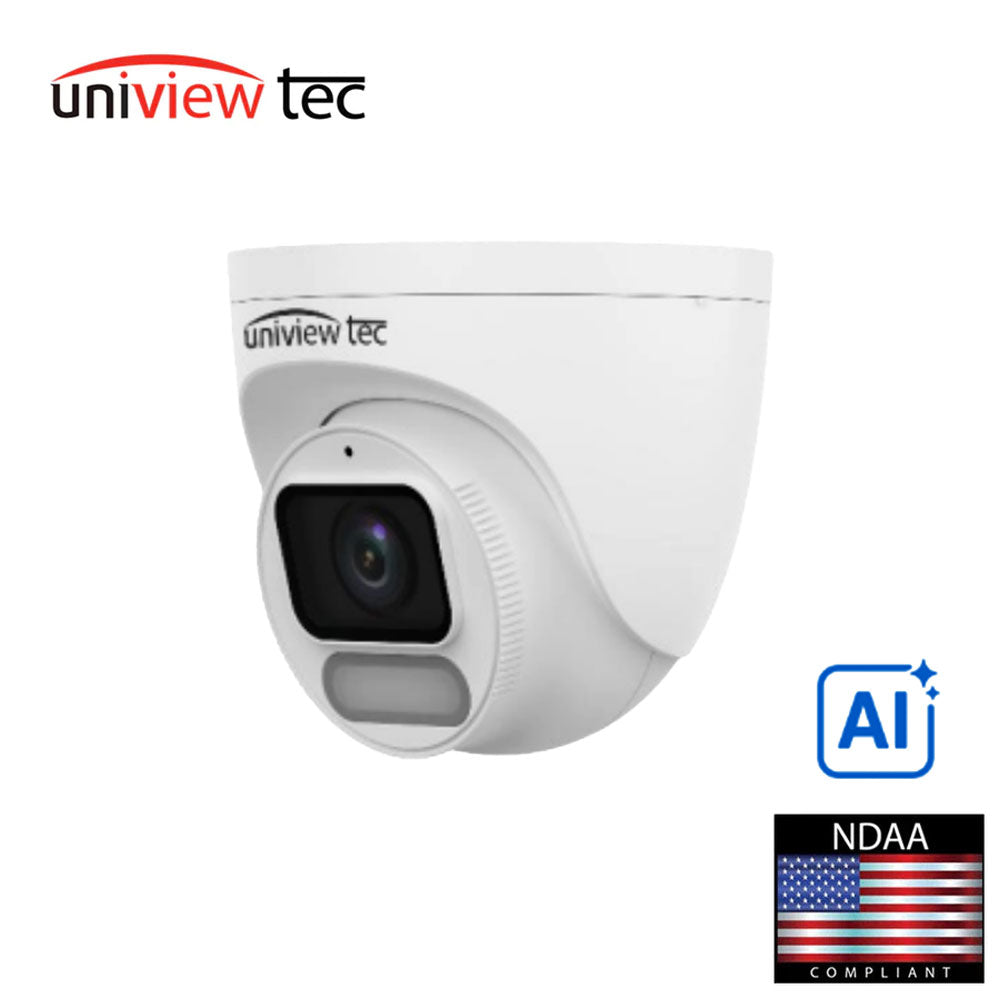 Uniview Tec IPT4KWI28AIX 8MP 4K ColorHunter AI Turret Camera with WDR, Night Vision & Smart Intrusion Protection